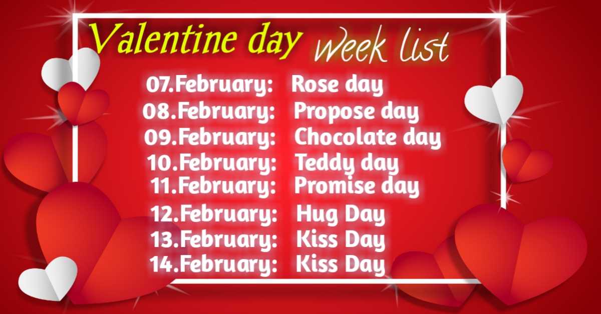 Valentine day week list